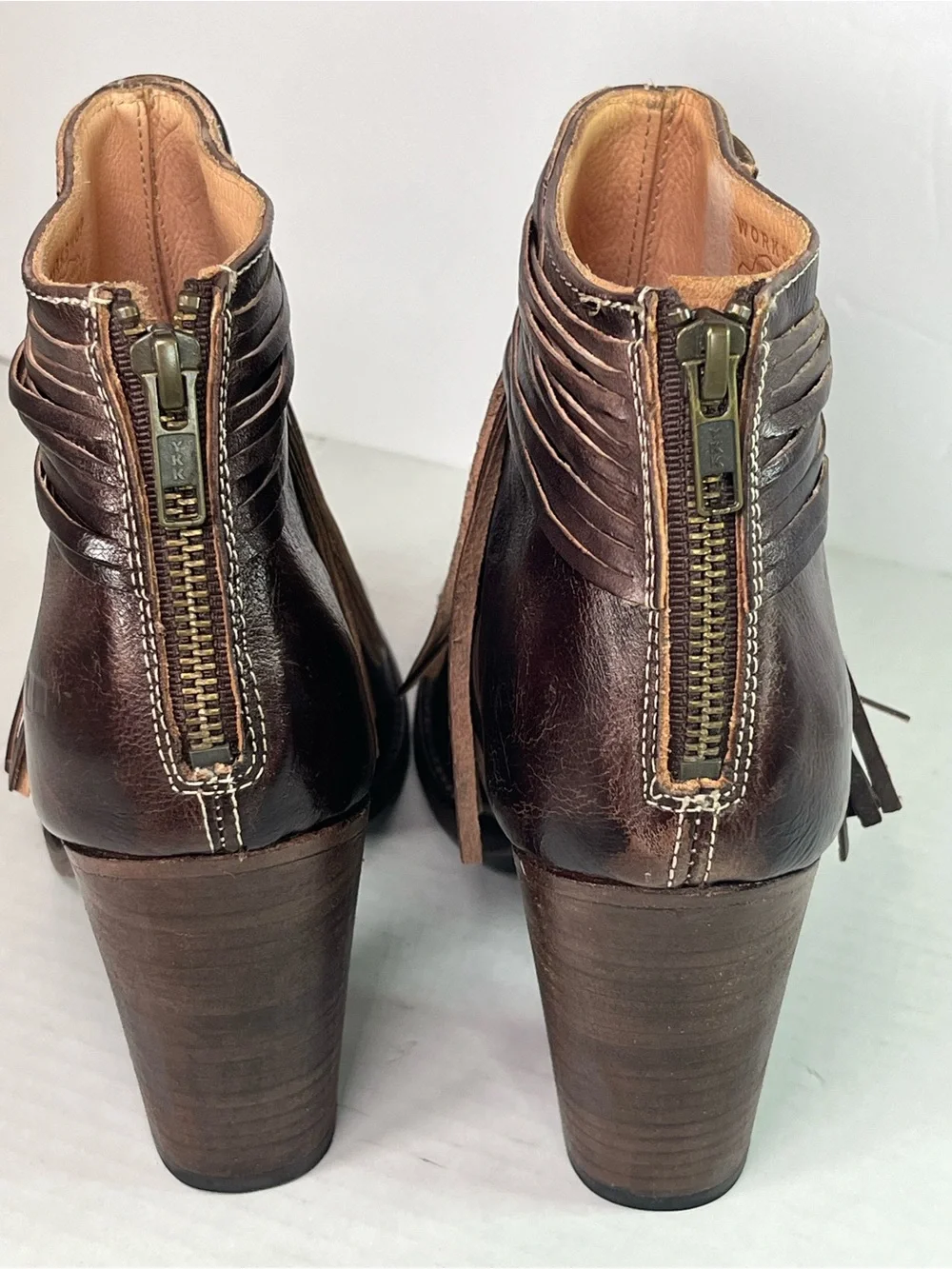 Bed Stu Onset Olivia Peep Toe Fringe Booties - Picture 3 of 9